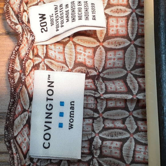 Covington womens sheer boho top size 20W - Picture 3 of 6